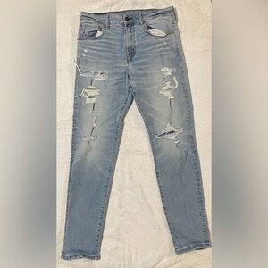 American Eagle Outfitters Light Blue Distressed Straight Jeans
